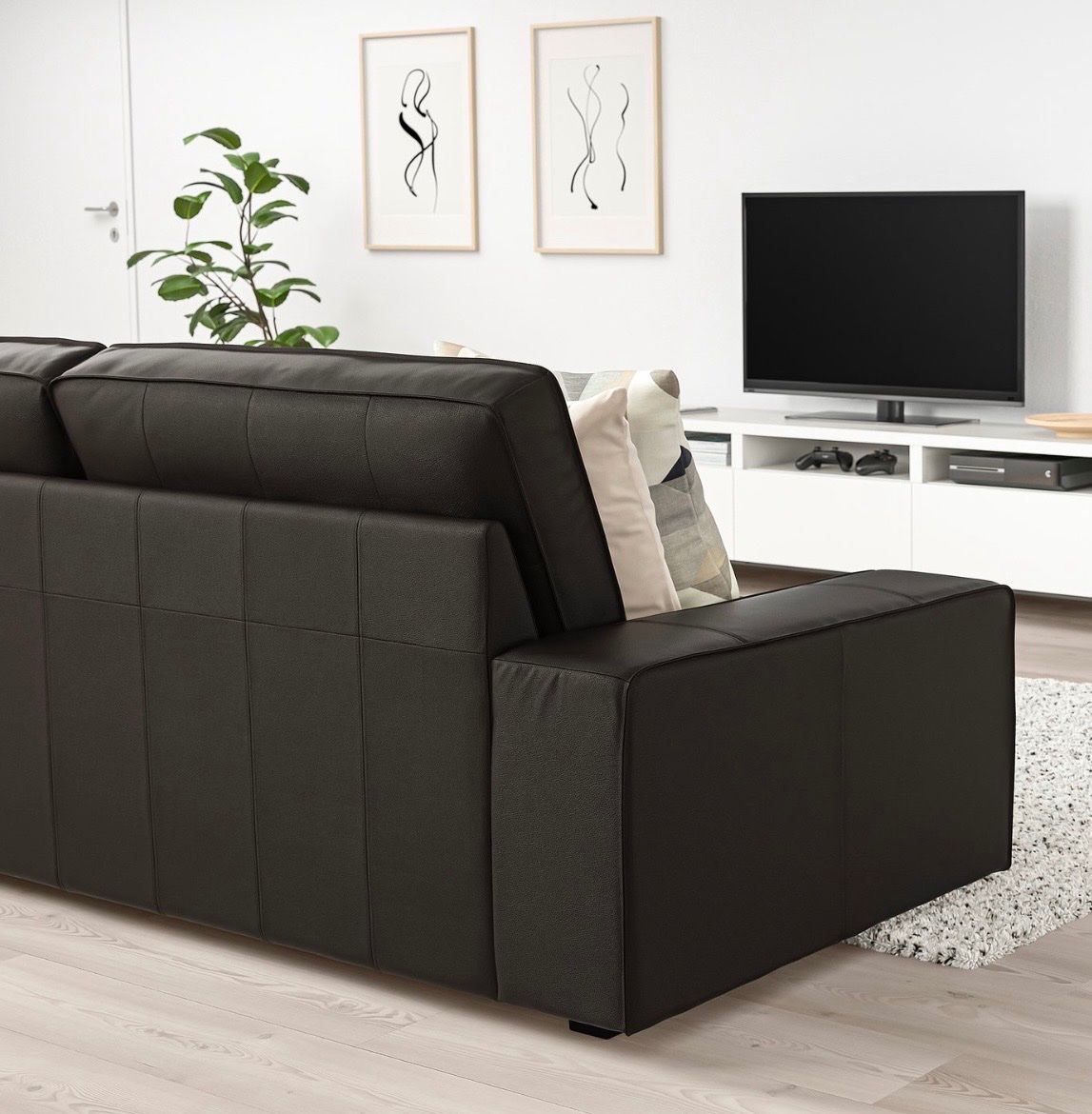 Ikea Divani: Ikea Kivik 3er Ledersofa dunkelbraun – Usato da Bussnang venduto da __Geronimo__ 6