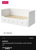 HEMNES Tagesbett mit 3 Schubladen, 80x200cm inkl.2Matratzen