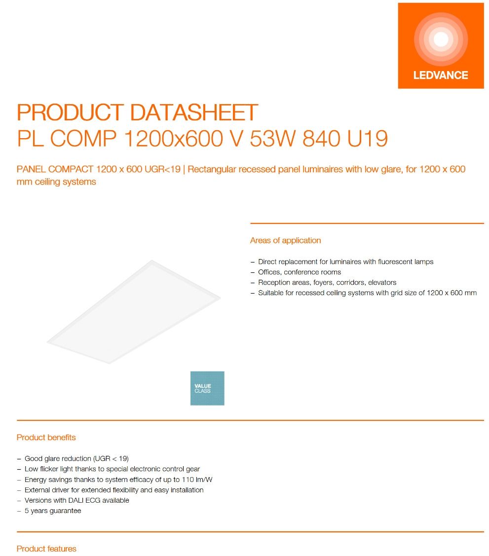 Lampadari & plafoniere: LED Panel 1200x600 V 53W 840 U19 Ledvance – Usato da Lienz venduto da ACM95