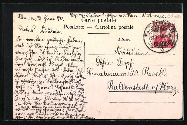 Cartoline postali: AK Fleurier, Rue du Collège – Usato da Berlin venduto da bartko-reher 1
