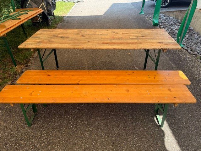 Tischset: Festbankgarnitur, Holz, gebraucht – Gebraucht aus Pfaffnau von Gerry1503 3