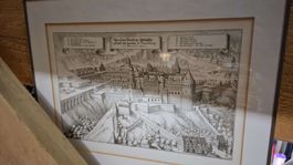 Kupferstich Schloss Heidelberg gerahmt gebraucht