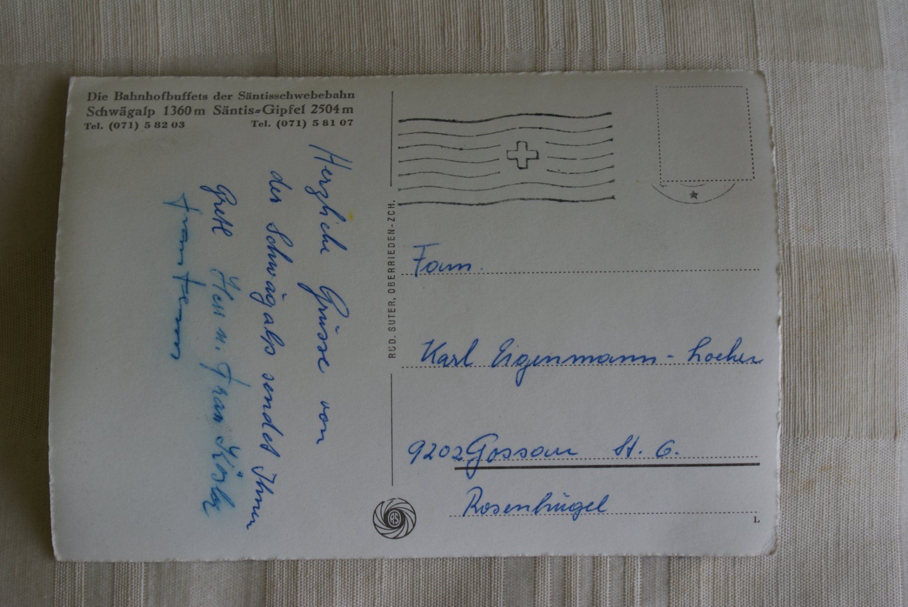Cartoline postali: Schwägalpstrasse, Säntis, Oldtimer-Cabrio, Alpstein, – Usato da Herisau venduto da Saentis1 1