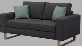 Zweisitzer Sofa dunkelgrau RONNY