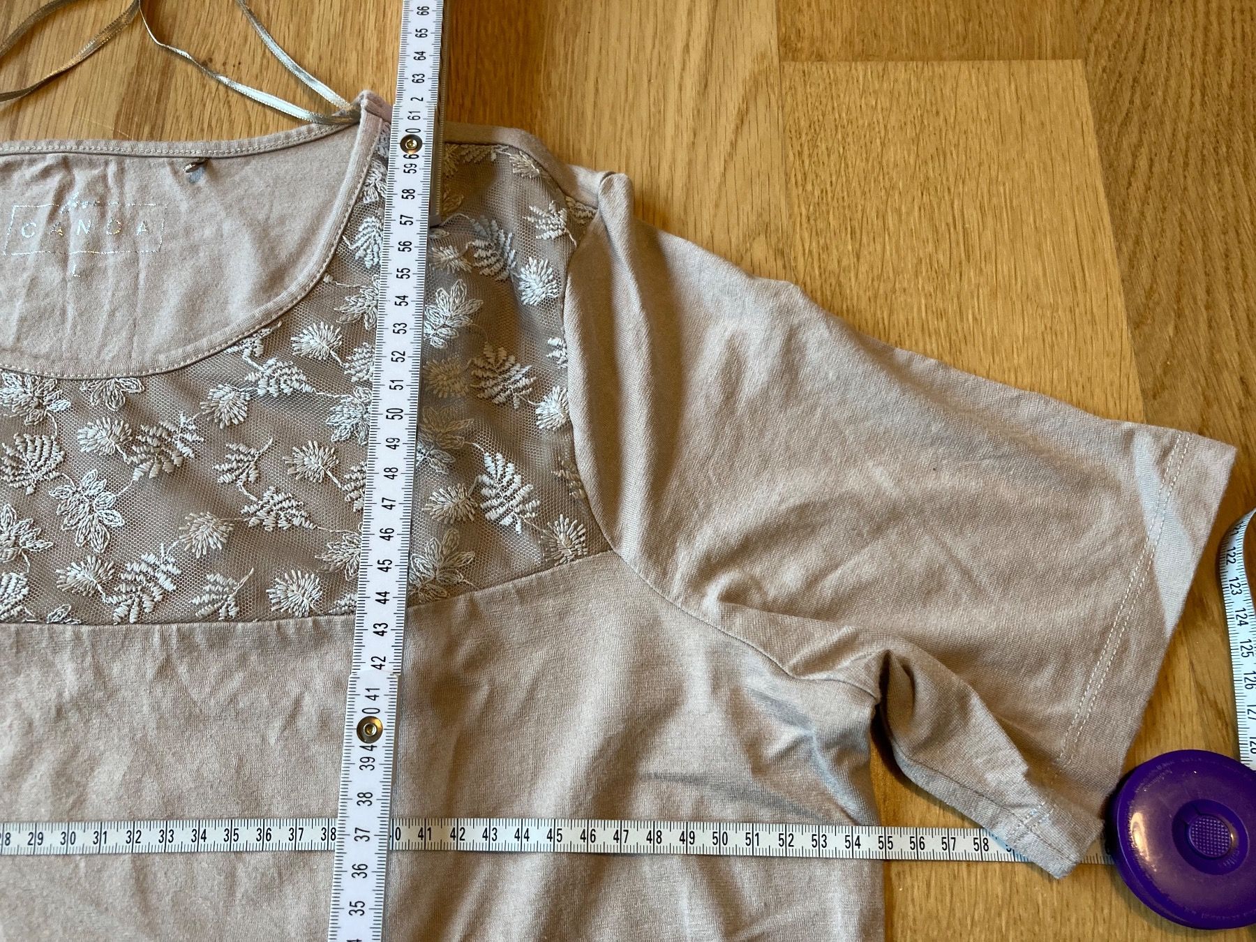 C&A Blusen: Kurzarm Obrerteil mit Spitze Gr. L – Gebraucht aus Stallikon von dotka07
