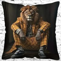 🦁 Löwe im Anzug Kissenbezug – Eleganz für dein Sofa ✨