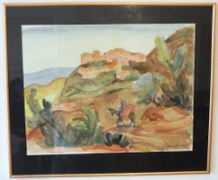 Edith Oppenheim-Jonas – Landschaft, Aquarell, signiert