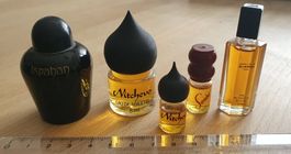 5 Parfüm Flakon mini von  Juvena, Y.Rocher, J.L. Scherrer,