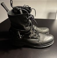 Lederstiefel schwarz Gr. 39
