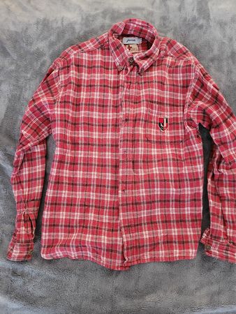 Chemise à carreaux Jacadi rouge garçon, taille 12 ans.