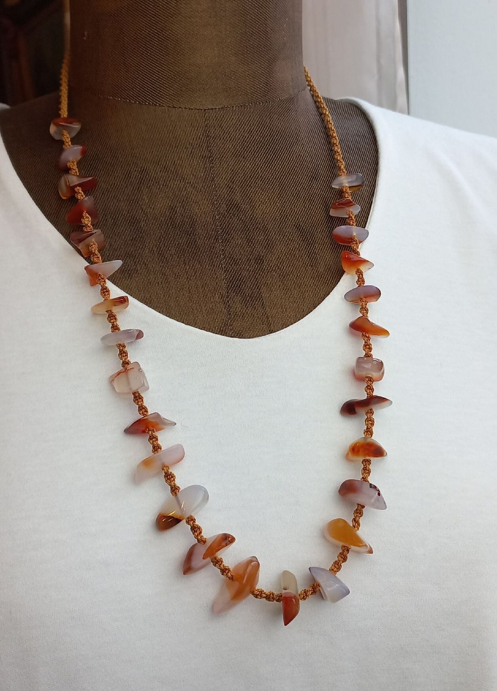 Catenine: Vintage Handgemachte Achat-Kette mit Silberverschluss – Usato da Buchs AG venduto da Dzirul 1
