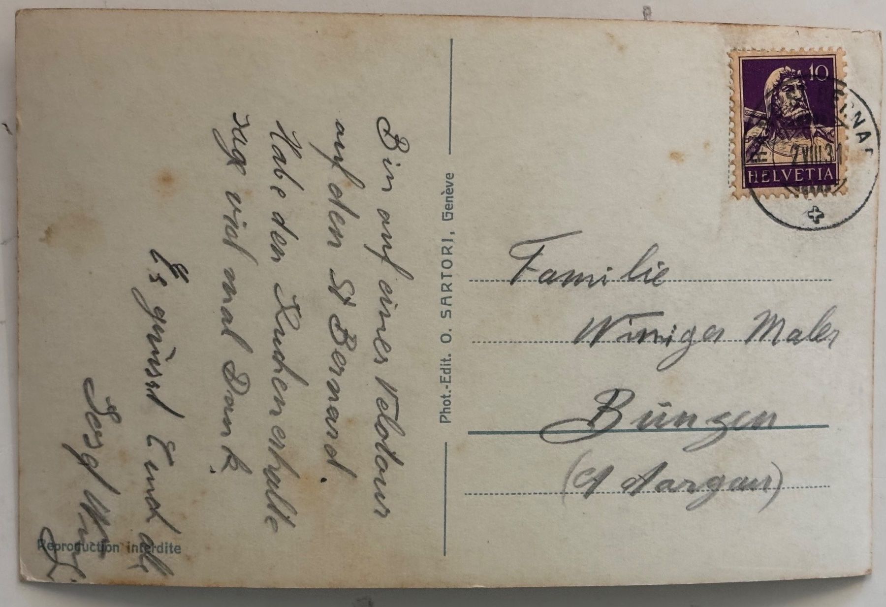 Cartoline postali: Grand Saint Bernard, Mönch, Bernhardiner Hund – Usato da Frauenfeld venduto da Merk52 1