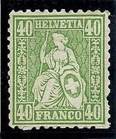 🇨🇭Helvetia 1863 - Z34b (*) mit Zertifikat (SBK 2200 CHF)