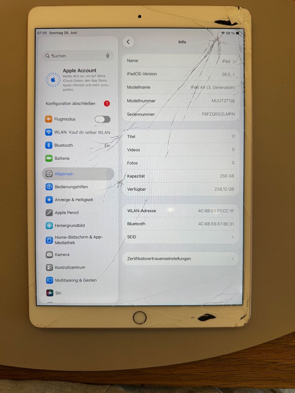 Apple Tablet PC: iPad Air 3 – Difettoso da Adliswil venduto da Busys 1