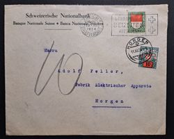 Nachporto Brief SBK 40 Zürich nach Horgen 1924