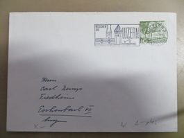 Gelaufener Brief Luzern mit Werbeflagge 1956