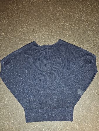 Damen Glitzer Shirt von OVS Gr. S Dunkelblau Fledermausärmel