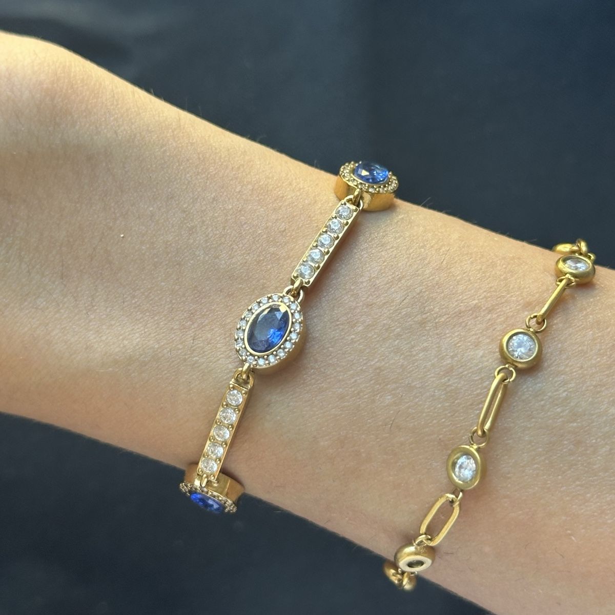 Bracelets: 18KGP Funkelnde Saphir Armkette  – Neuf (Voir description) à Givisiez par dor_xb9k