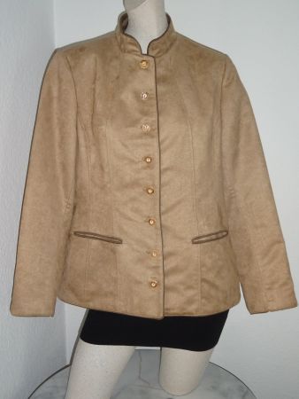 SCHÖNE JACKE VELOURS-OPTIK FRÜHLING-SOMMER NEU 42