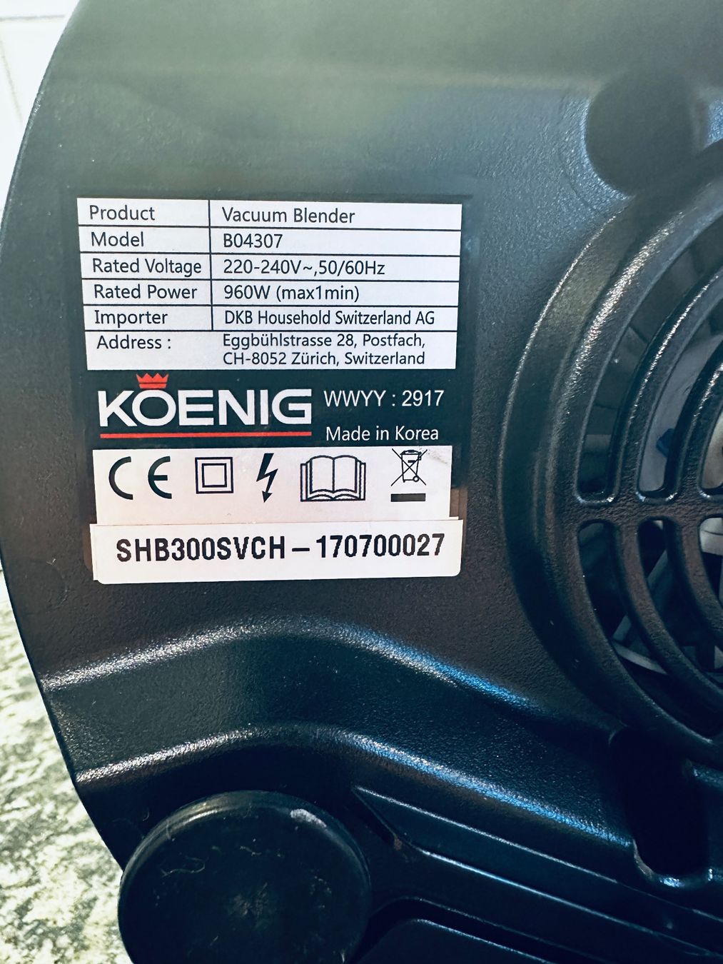 Küchengeräte: Koenig Vakuum Mixer – Gebraucht aus Embrach von Xheka 1