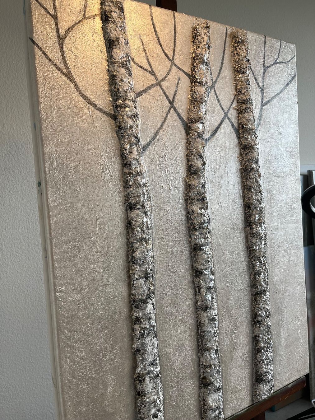 Gemälde: Strukturbild „Birken“ – Neu (gemäss Beschreibung) aus Reinach BL von art-inspiration.ch 8