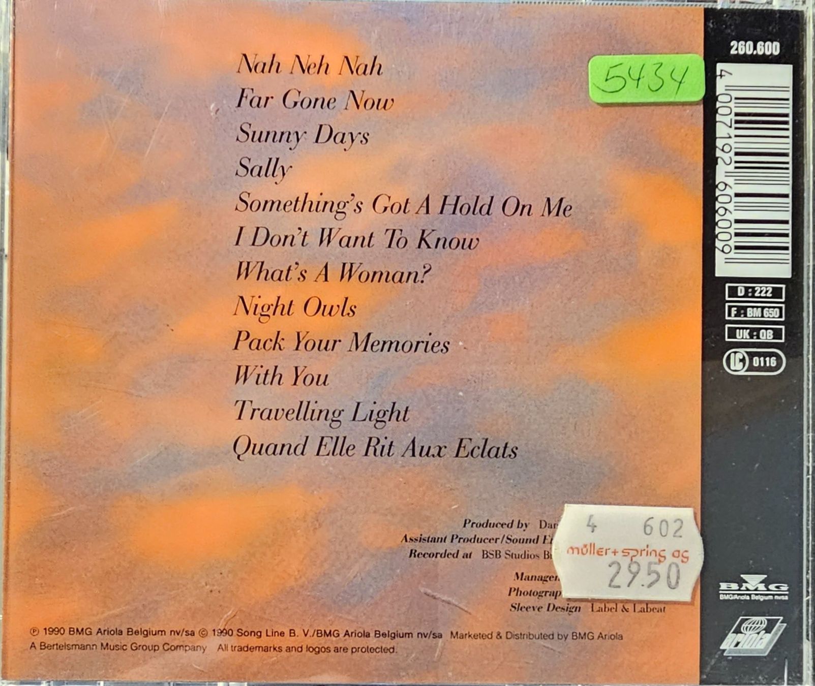 CD: Vaya Con Dios – Night Owls – Usato da Wahlen b. Laufen venduto da Cg10 1