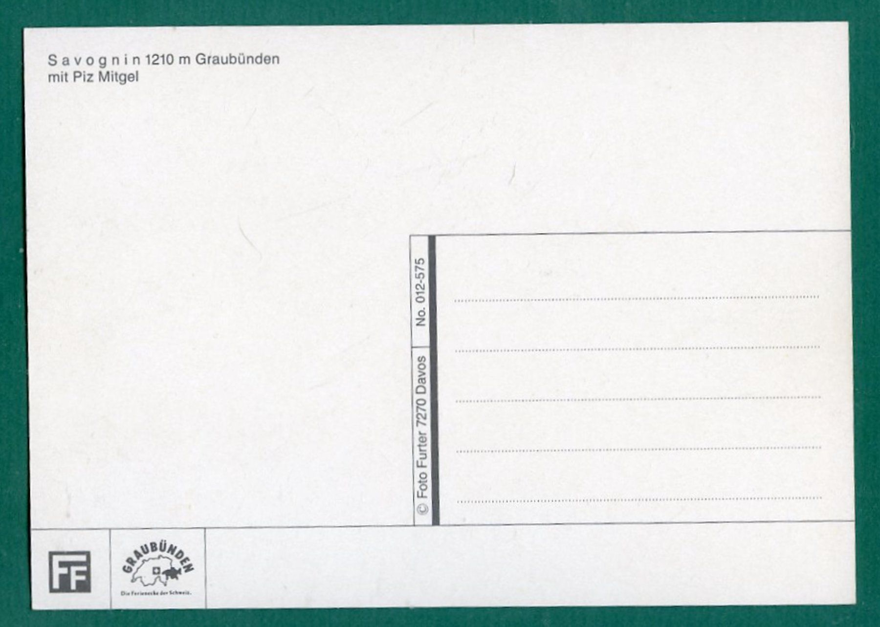 Cartoline postali: Savognin mit Piz Mitgel, ungelaufen, Grossformat – Usato da Sargans venduto da Hausi1951 1