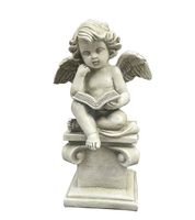 Engel Figur sitzend auf Stein mit Buch H21cm (98194)