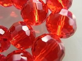 Glasschliffperle  rot 12x11mm