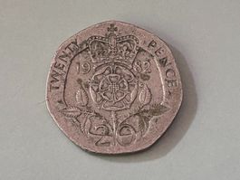 20 Pence (Twenty Pence) del Regno Unito coniato nel 1982