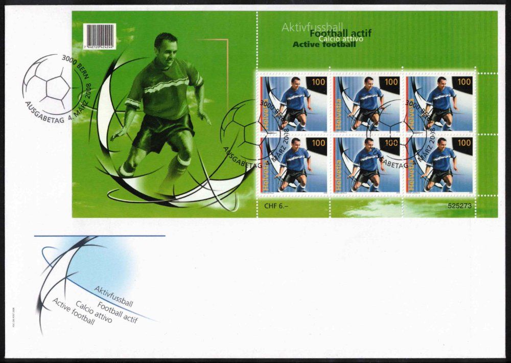 Tutti i francobolli: 2008 Kleinbogen "Aktivfussball" Nr. 1265 auf FDC – Nuovo (secondo la descrizione) da Nuglar venduto da Stamp88