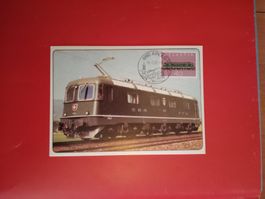 AK Bahn SBB Lokomotive Stempel Airolo 1982 Werbung
