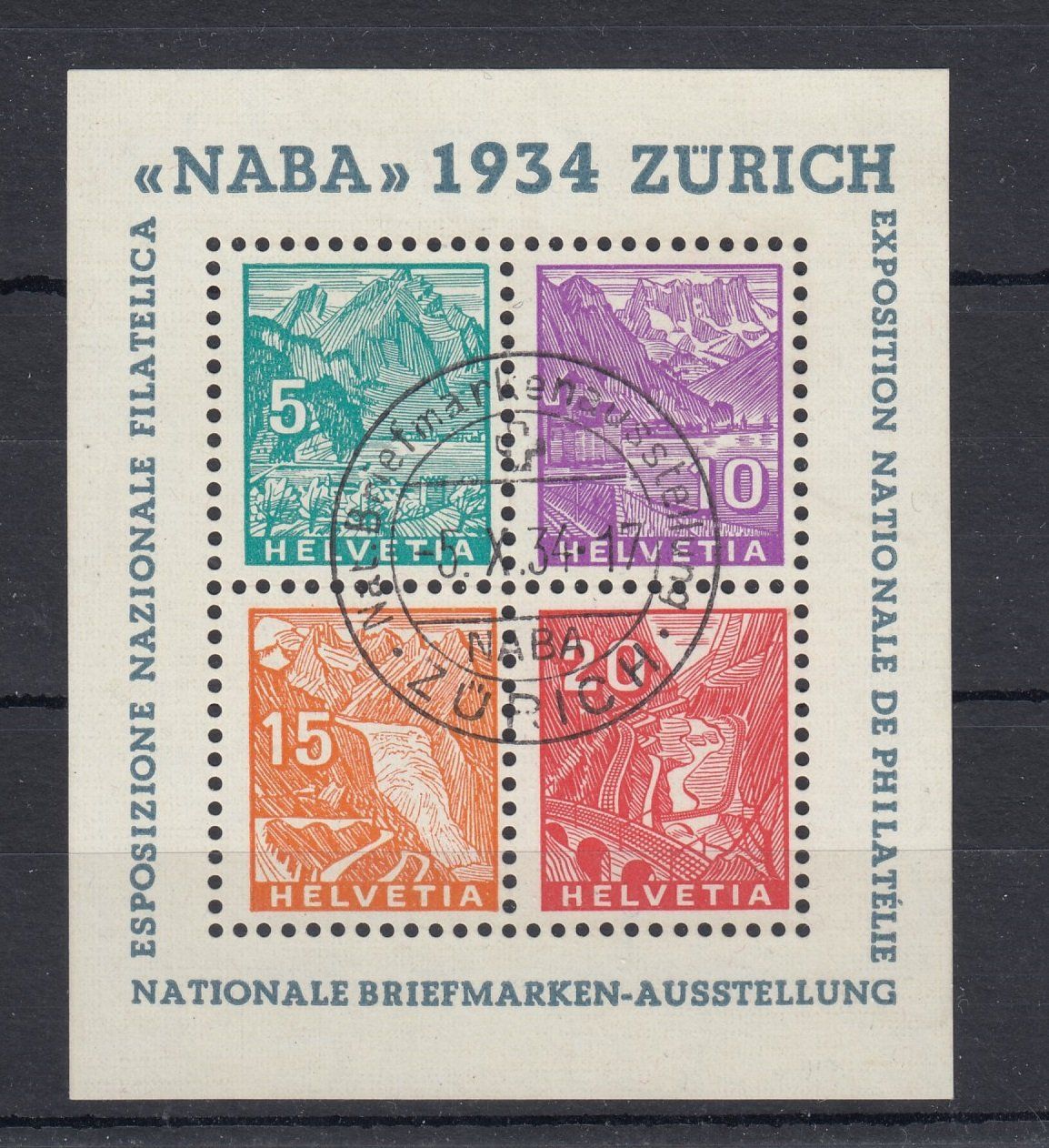 Alle Briefmarken: NABA 1934 - einwandfreier Block - gestempelt 05.10.34 – Gebraucht aus Beringen von Goeppeli
