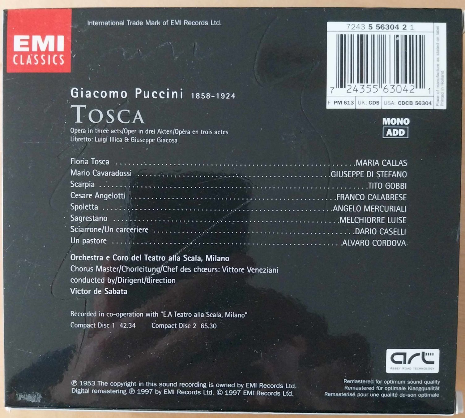 CD: Puccini - Tosca - Victor de Sabata – Usato da Seuzach venduto da wie_c66v 1