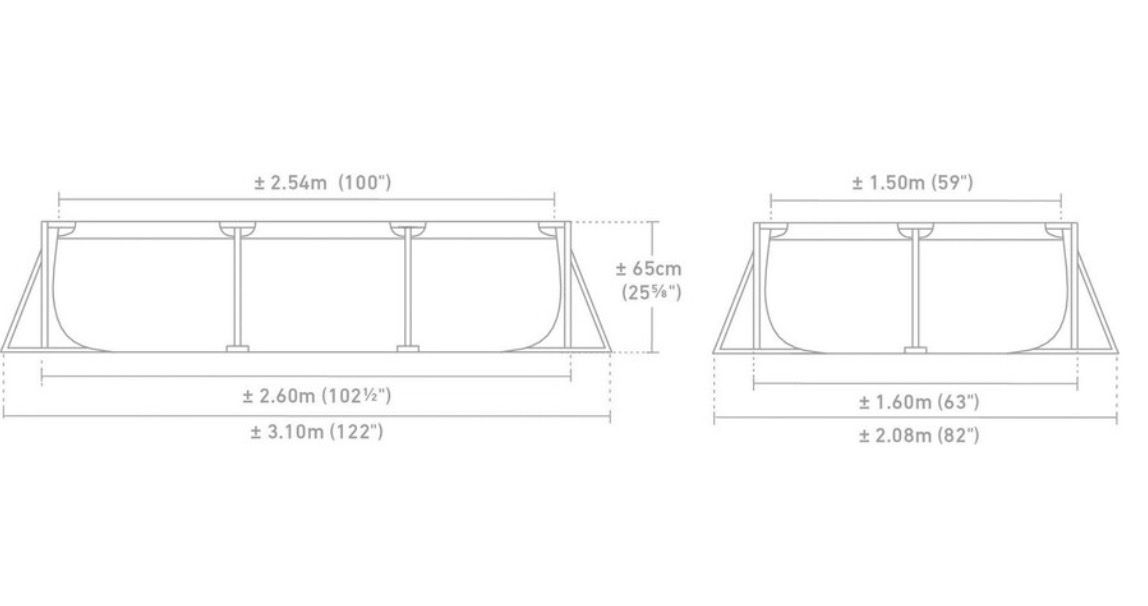 Intex Piscine: Intex 2.6x1.6x0.65 Rectangular Frame Pool & Zubehör – Usato da Weisslingen venduto da lufan79 5