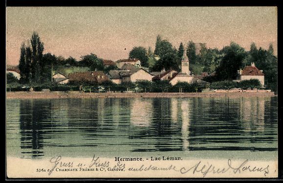 Cartoline postali: AK Hermance, Lac Léman – Usato da Berlin venduto da bartko-reher