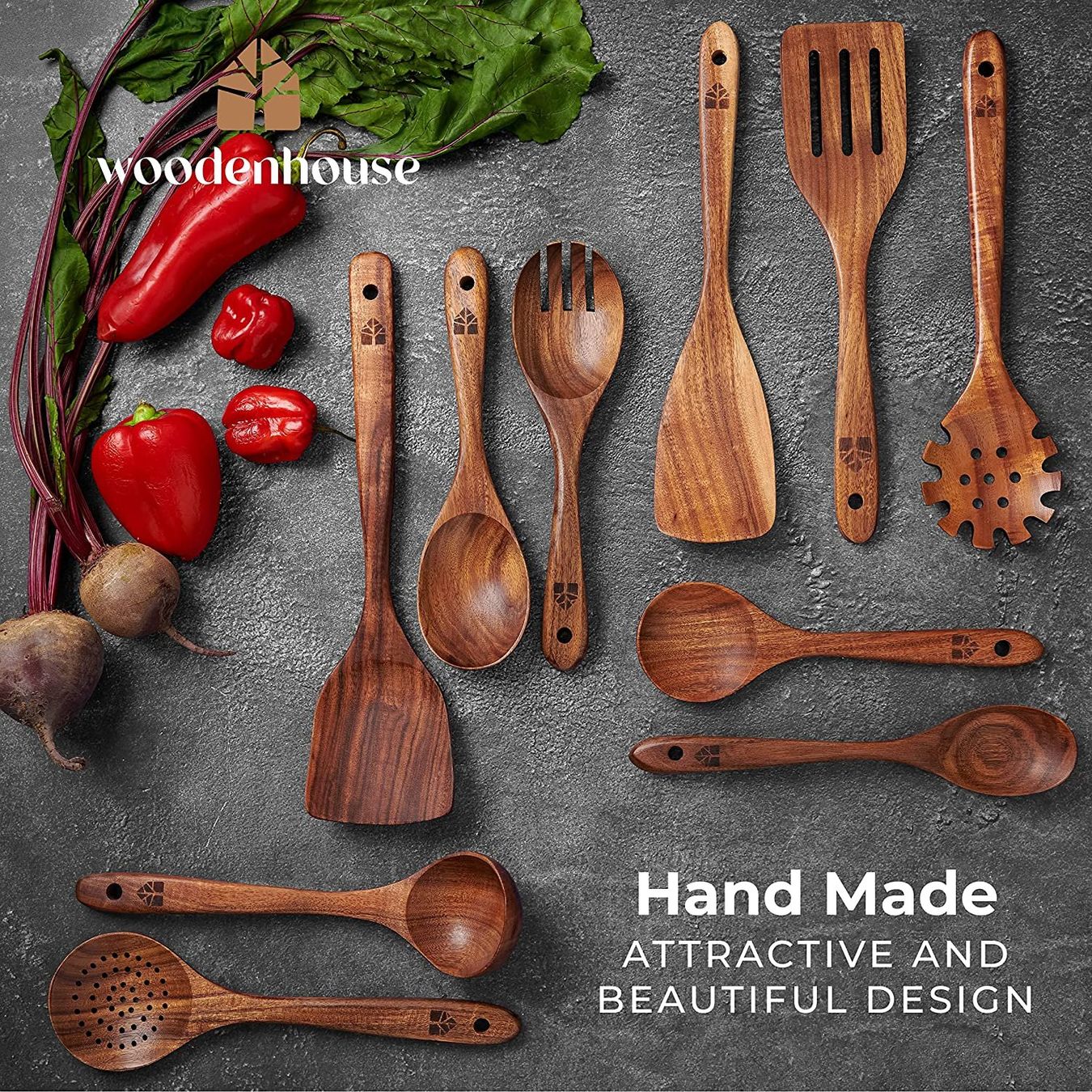 Set di posate: Edles Koch Set Holz Küche Herd Kochen Geschenk – Nuovo e nell'imballaggio originale da Hundwil venduto da Equiply 3
