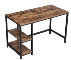 Schreibtisch Metall Holzoptik mit Ablagen; guter Zustand.