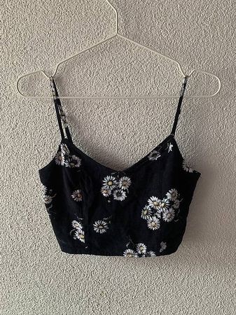 Blumen Top dunkel Blau