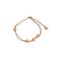 Edelstahl Armband 18K vergoldet Roter Aventurin