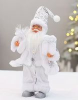 Stehender Weihnachtsmann silber (30 cm)