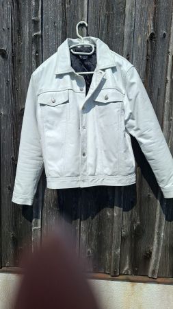 Herren Lederjacke weiss Grösse m guter Zustand