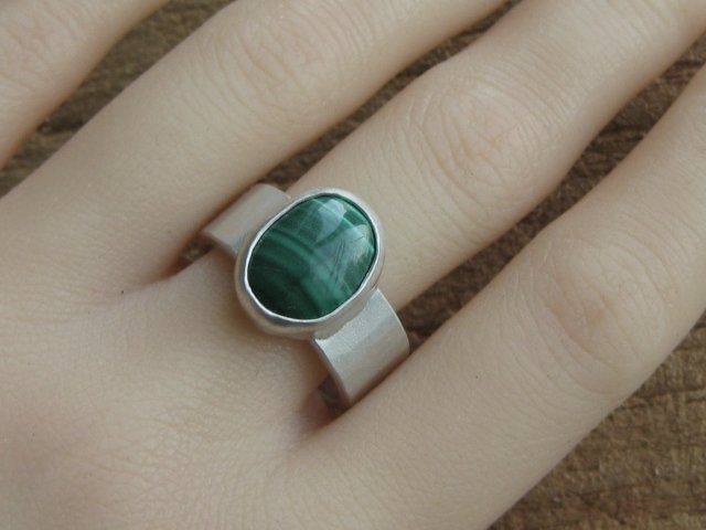 Anelli: spezieller Ring Silber 999 Einzelstück Malachit Gr. 61+ – Nuovo (secondo la descrizione) da Ermatingen venduto da Decovin 1