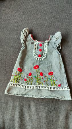 Gr. 74 Kleid aus Jeans "Mohnblume"