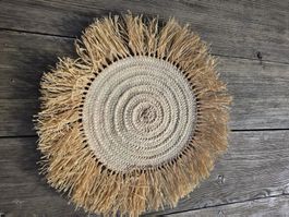 Set rund aus Palmblatt/Rafia