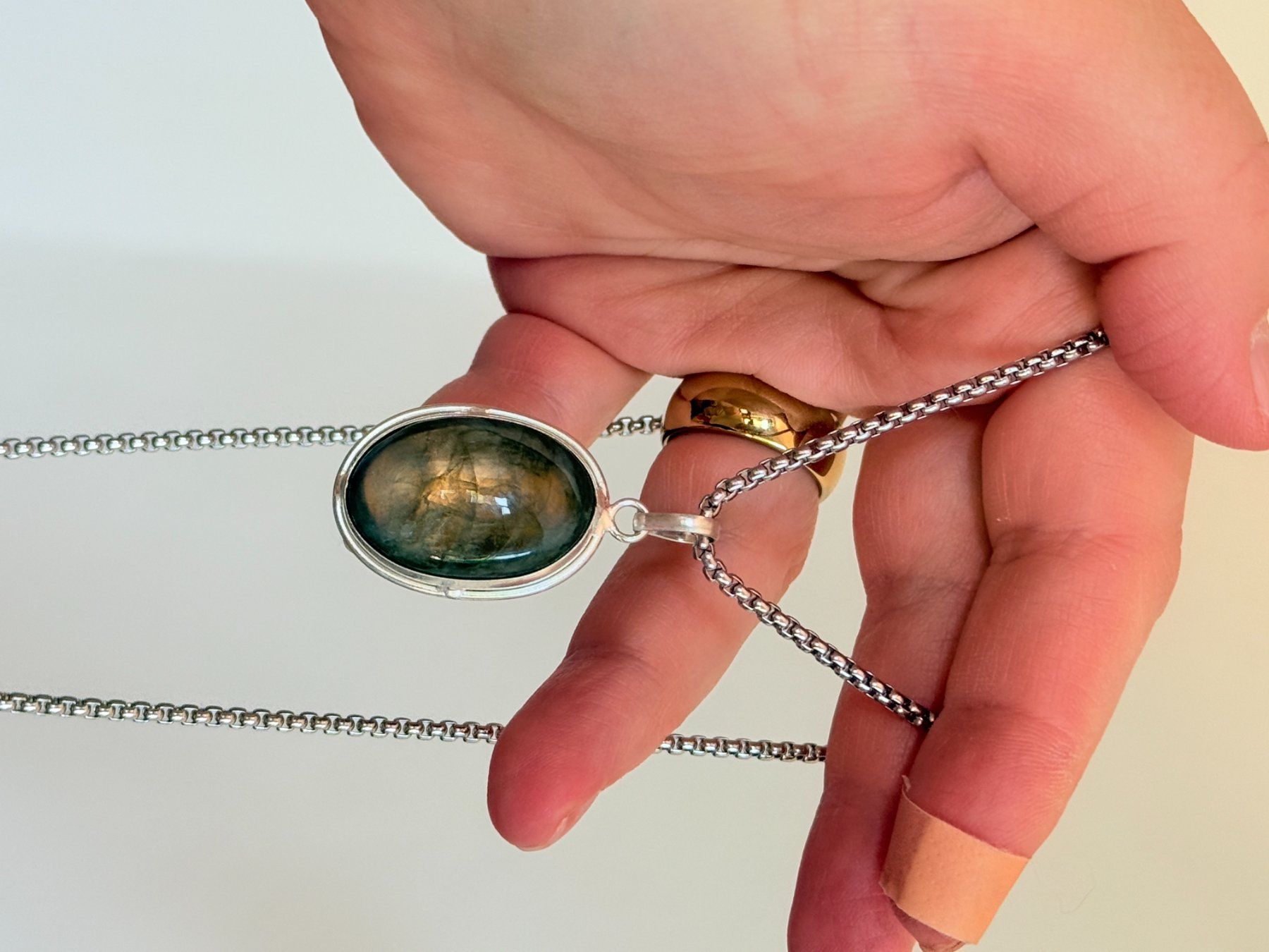 Catenine: Collier avec pierre labradorite véritable✨ – Nuovo e nell'imballaggio originale da Genève venduto da AWWA 6