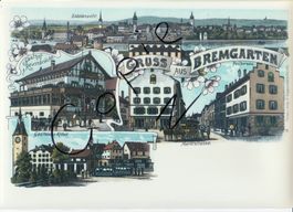 Gruss aus Bremgarten, belebt- (AK Lithoansicht, im Form. A4)