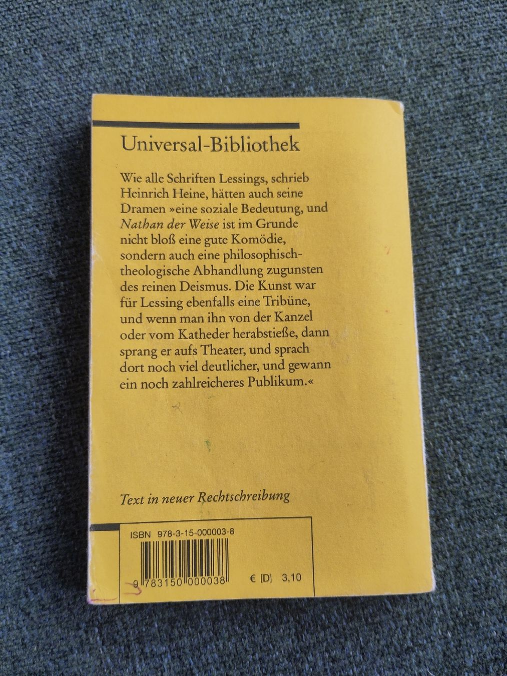 Libri: G.E. Lessing: Nathan der Weise - Reclam – Usato da Zürich venduto da her_yqt7 1