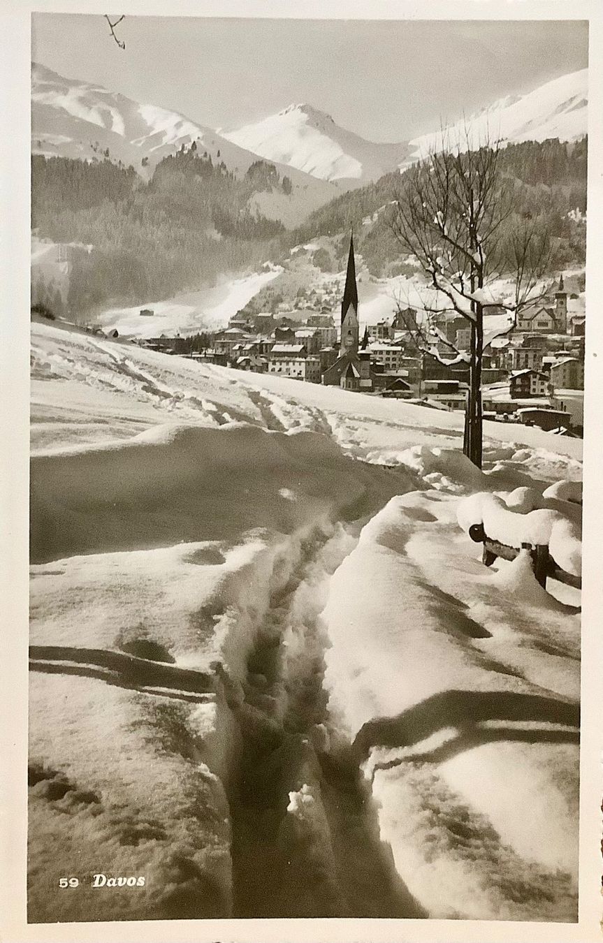 Cartoline postali: 1946 - DAVOS - Winterlandschaft - Schnee – Usato da Root venduto da ENGLAND-TREASURES 1