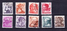 Série 9 timbres ITALIE 1960-61 - Obl.